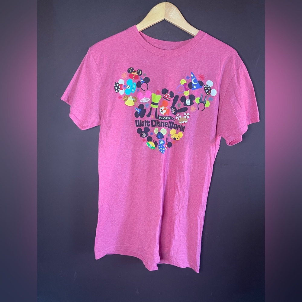 Disney Pink Mickey Mouse Floral Short Sleeve Tee